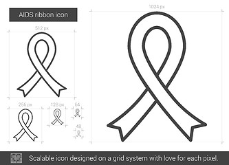 Image showing AIDS ribbon line icon.