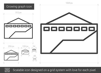 Image showing Growing graph line icon.