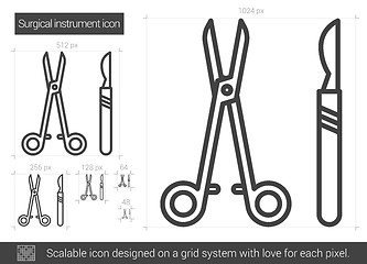 Image showing Surgical instruments line icon.