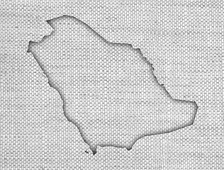 Image showing Map of Saudi Arabia on old linen
