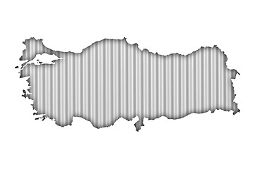 Image showing Map of Turkey on corrugated iron