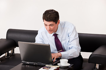 Image showing Young Emotional Man In A Business Suit