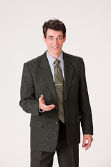 Image showing Young Emotional Man In A Business Suit