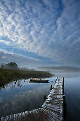 Image showing View on a beautiful  lake in scandinavia in denmark 