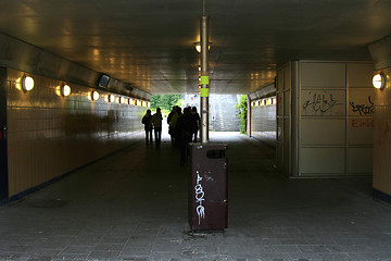 Image showing Walking in subway