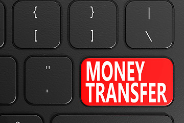 Image showing Money Transfer on black keyboard