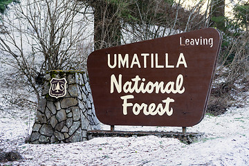 Image showing Umatilla National Forest Entrance Sign Oregon Wilderness