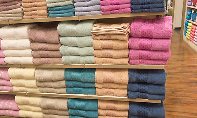 Image showing towels on shelves