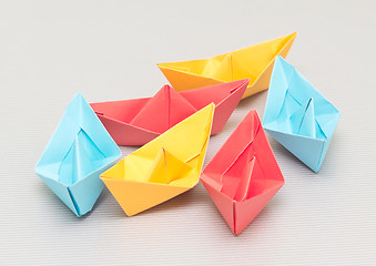 Image showing origami boats