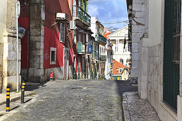 Image showing Street  in old town of Lisbon, Portugal