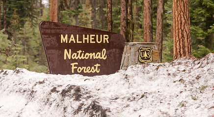 Image showing Makheaur National Forest Entrance Sign Oregon Wilderness