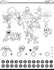 Image showing mathematic task coloring book