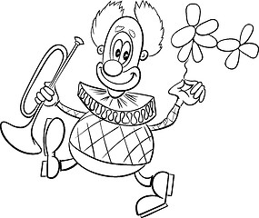 Image showing funny clown coloring page