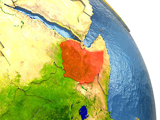 Image showing Ethiopia on Earth in red