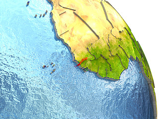 Image showing Gambia on Earth in red