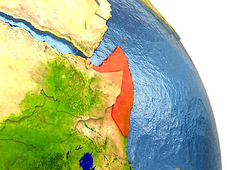 Image showing Somalia on Earth in red