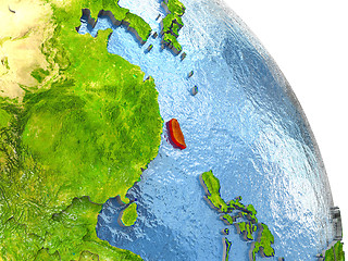 Image showing Taiwan on Earth in red