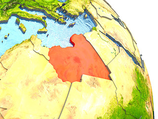 Image showing Libya on Earth in red