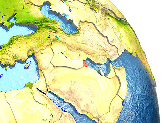 Image showing Kuwait on Earth in red
