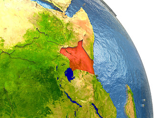 Image showing Kenya on Earth in red