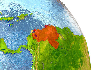 Image showing Venezuela on Earth in red