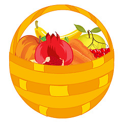 Image showing Fruits and vegetables in basket