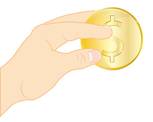 Image showing Coin in hand
