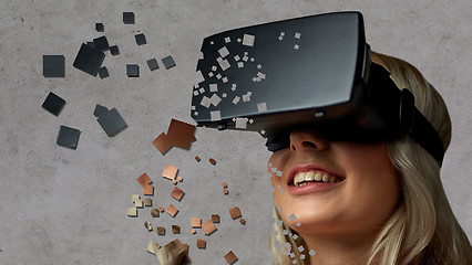 Image showing close up of woman in virtual reality headset