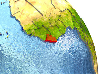 Image showing Liberia on Earth in red