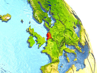 Image showing Netherlands on Earth in red