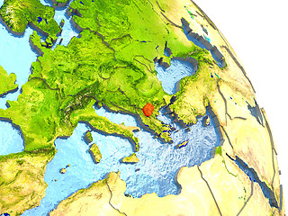 Image showing Macedonia on Earth in red