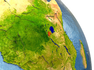 Image showing Rwanda on Earth in red