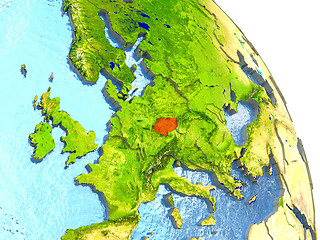 Image showing Czech republic on Earth in red