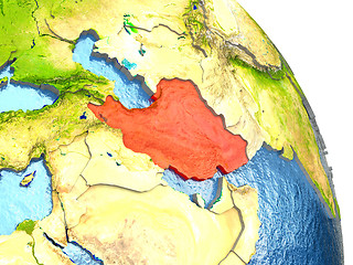 Image showing Iran on Earth in red