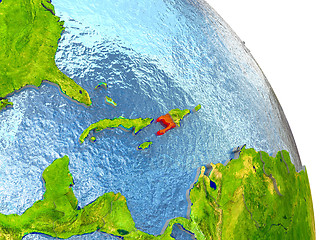 Image showing Haiti on Earth in red