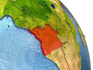 Image showing Angola on Earth in red