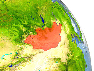 Image showing Mongolia on Earth in red