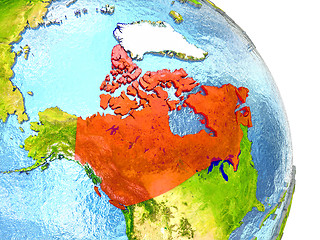 Image showing Canada on Earth in red