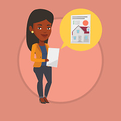 Image showing Woman looking for house vector illustration.