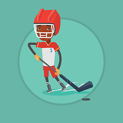 Image showing Ice hockey player vector illustration.