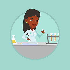 Image showing Laboratory assistant working vector illustration.