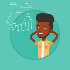 Image showing Man dreaming about buying new house.