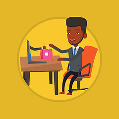 Image showing Man shopping online vector illustration.