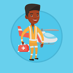 Image showing Doctor of air ambulance vector illustration.