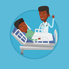 Image showing Doctor visiting patient vector illustration.