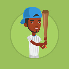 Image showing Baseball player with bat vector illustration.