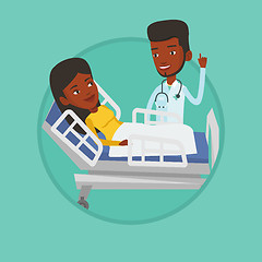 Image showing Doctor visiting patient vector illustration.