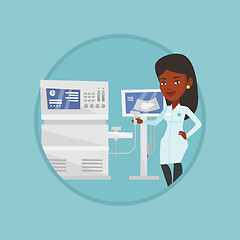 Image showing Female ultrasound doctor vector illustration.