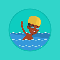 Image showing Man swimming vector illustration.