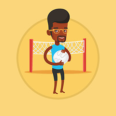 Image showing Beach volleyball player vector illustration.